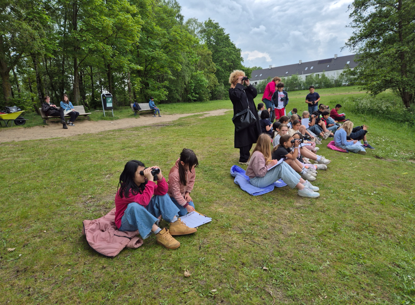 Monitoring door de kinderen (mei/juni): met een verrekijker controleren ze welke nestgaten open zijn en noteren dit. In juni zien ze vaak ook de jonge Oeverzwaluwen en tellen ze hoeveel nesten er zijn.