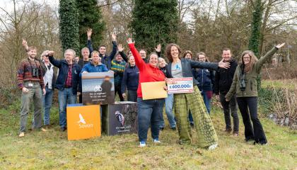 Cheque overhandiging Postcode Loterij